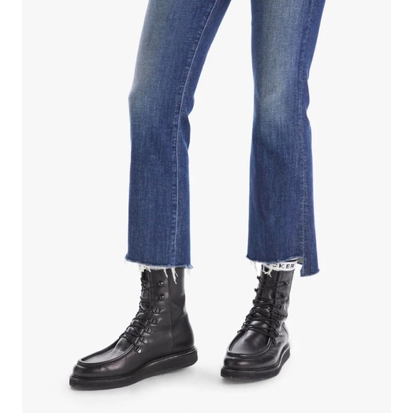 MOTHER INSIDER CROP STEP FRAY IN GIRL CRUSH HIGH WAISTED RAW HEM STRETCH DENIM - Picture 4 of 14